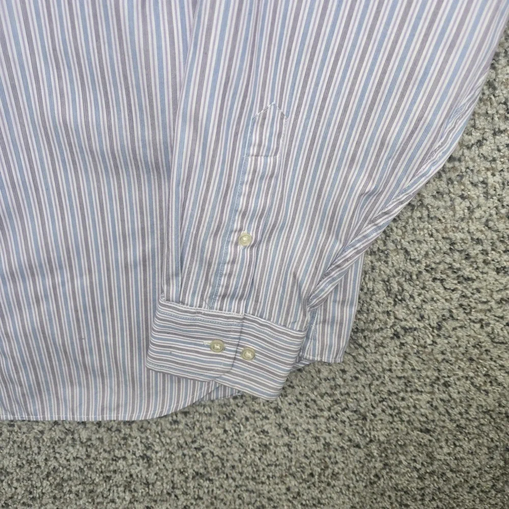 Banana Republic Dress Shirt Mens Large‎ 16-16.5 Striped Button Non Iron Classic
